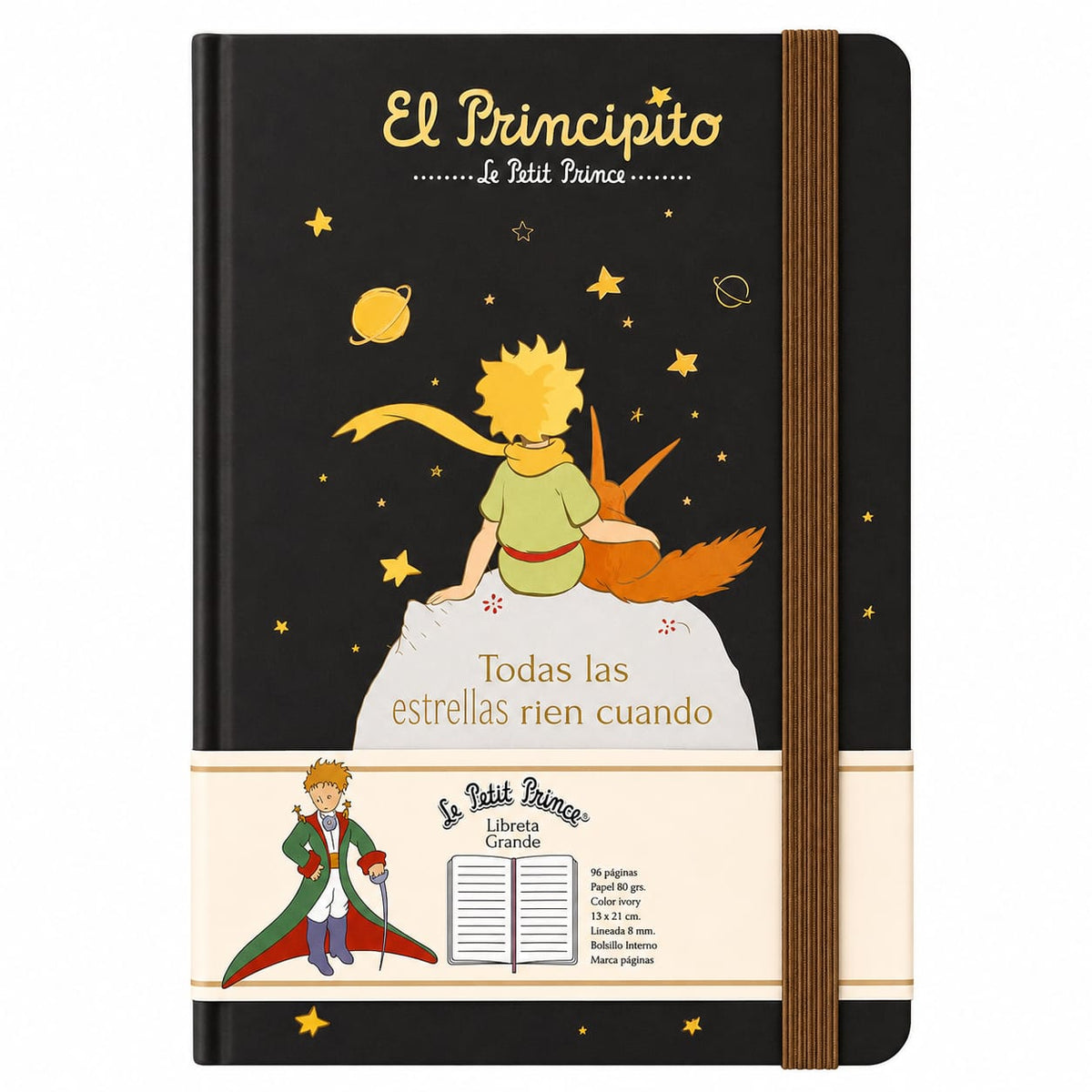 Libreta El Principito con Elástico 13 × 21 cm