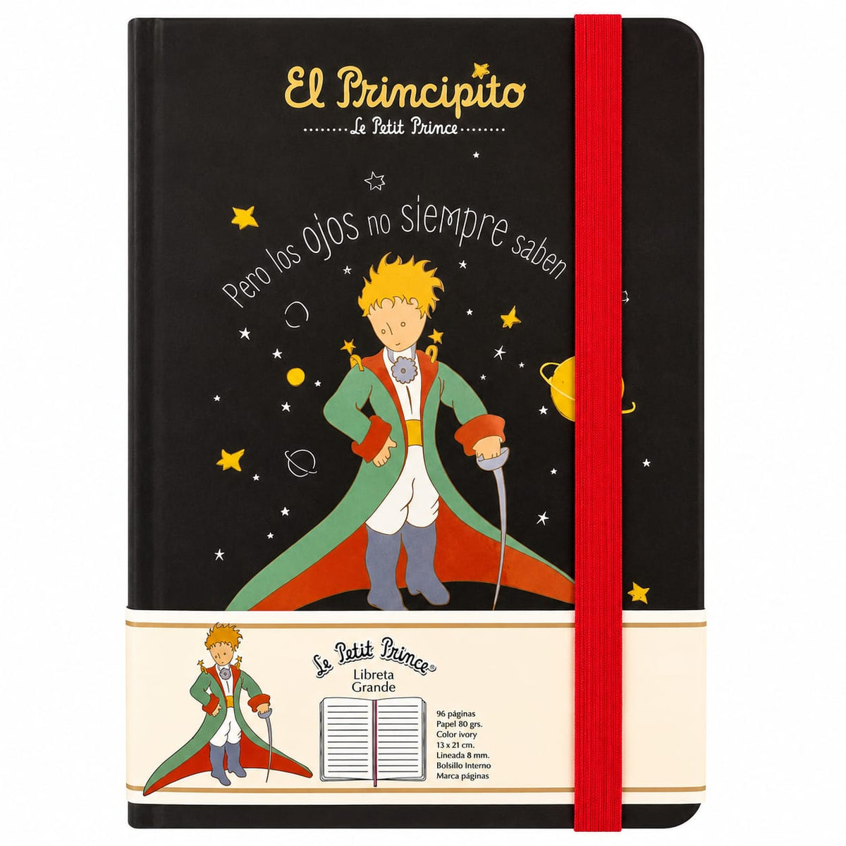Libreta El Principito con Elástico 13 × 21 cm