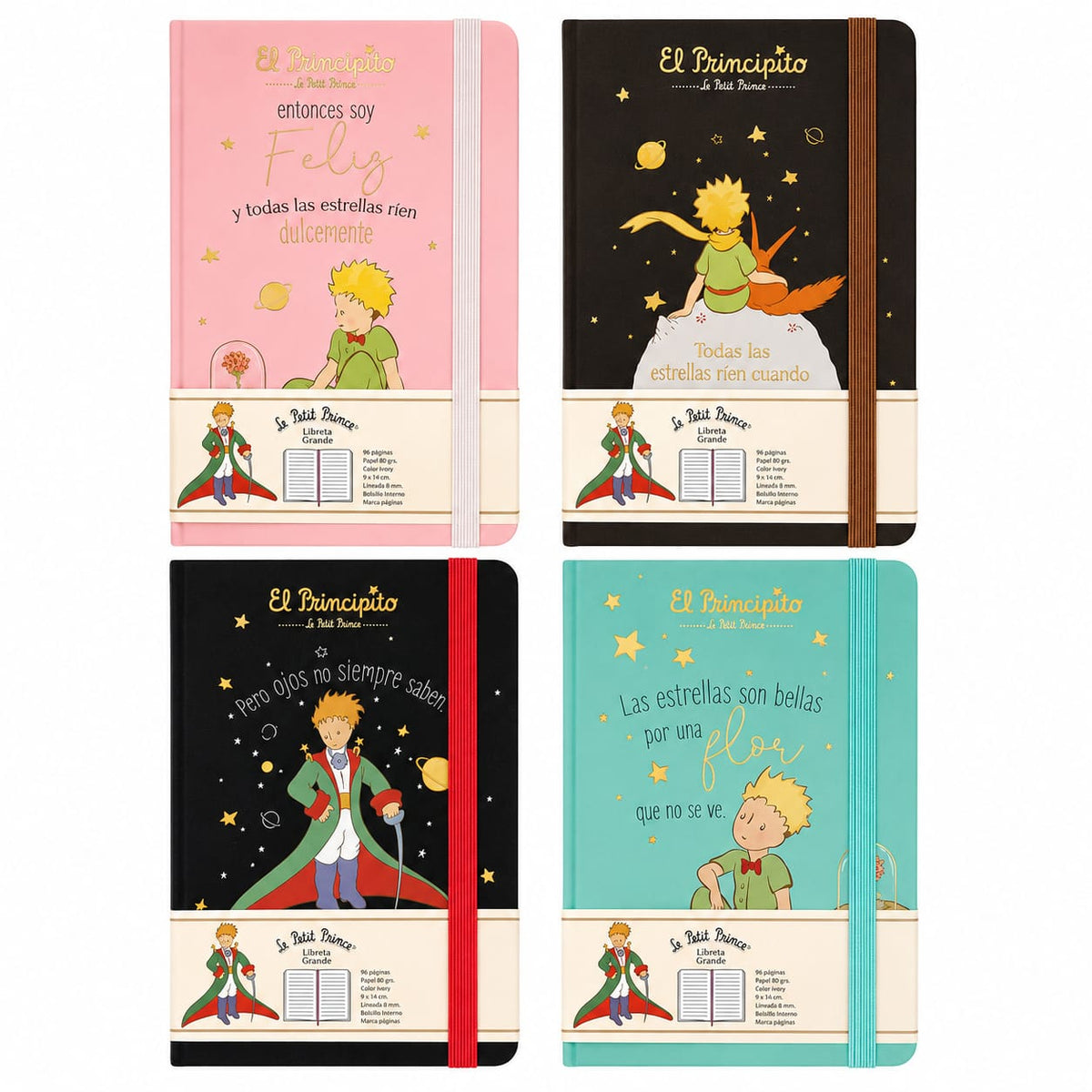 Libreta El Principito con Elástico 13 × 21 cm