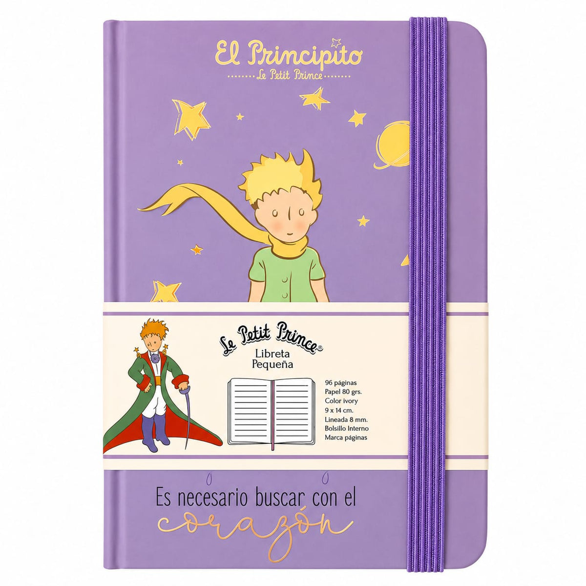 Libreta El Principito con Elástico 9 × 14 cm