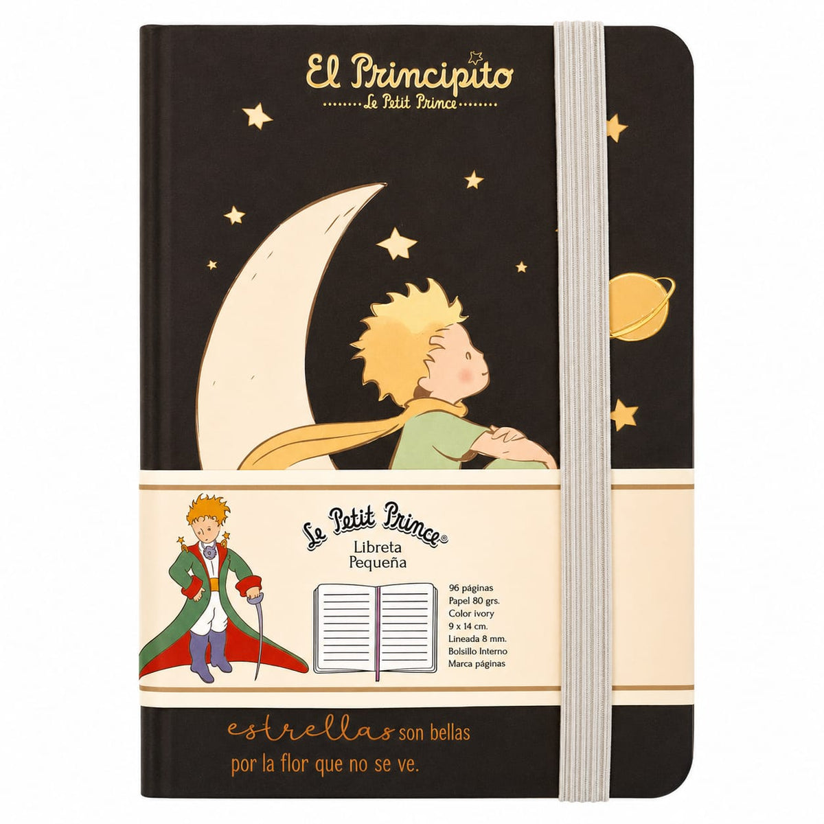 Libreta El Principito con Elástico 9 × 14 cm