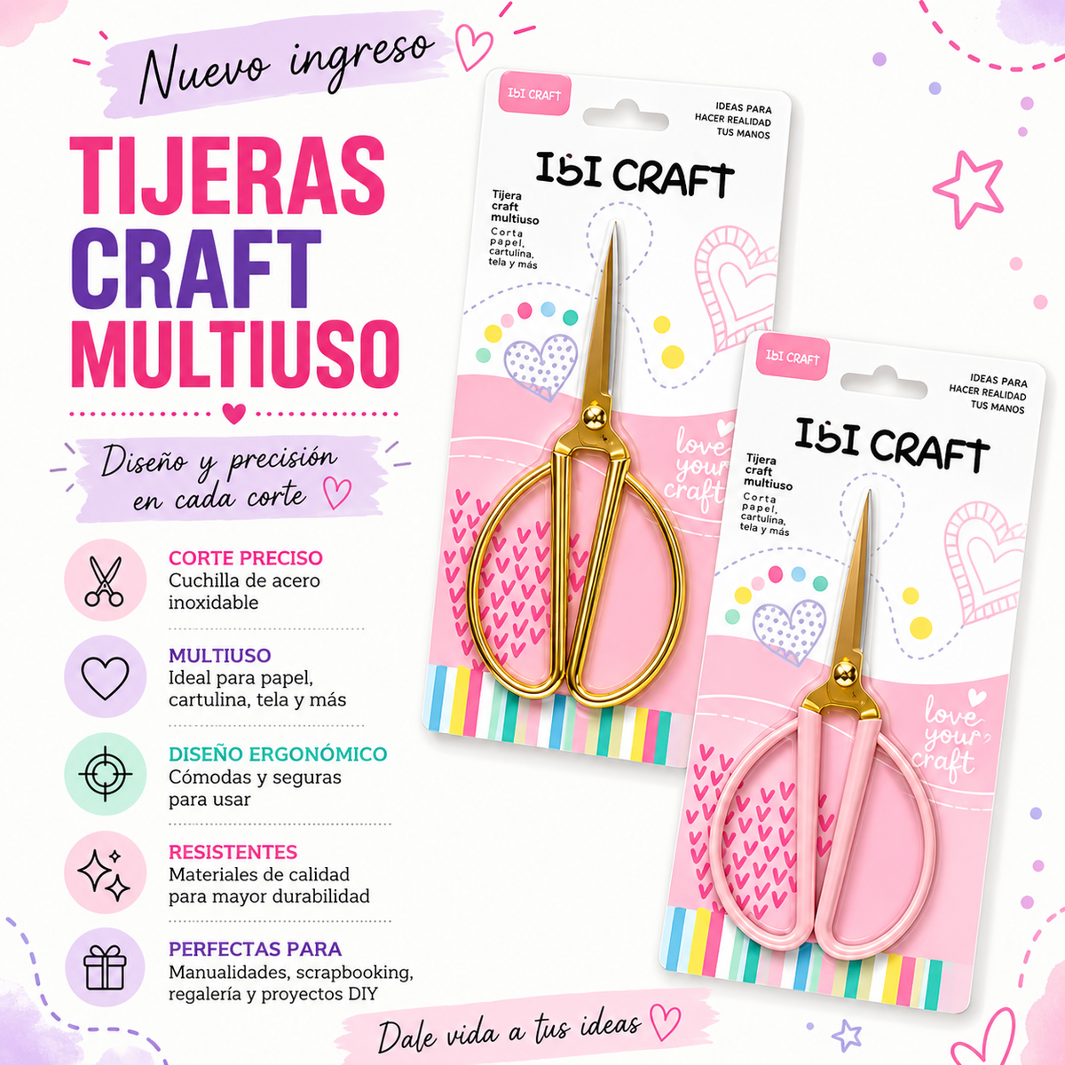 Tijera Ibicraft Rosa 6"