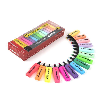 Set Destacadores Stabilo Boss Neon & Pastel 15 Colores