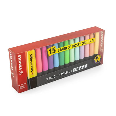 Set Destacadores Stabilo Boss Neon & Pastel 15 Colores