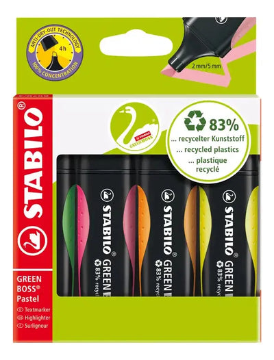 Set Destacadores Stabilo Boss Green 4 Colores