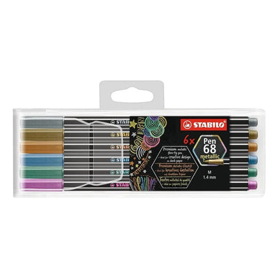Set Stabilo Pen 68 Metallic 6 Colores