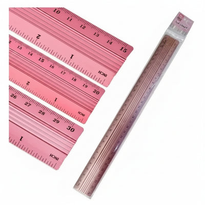 Regla de Aluminio Ibicraft Rosa 30 cm