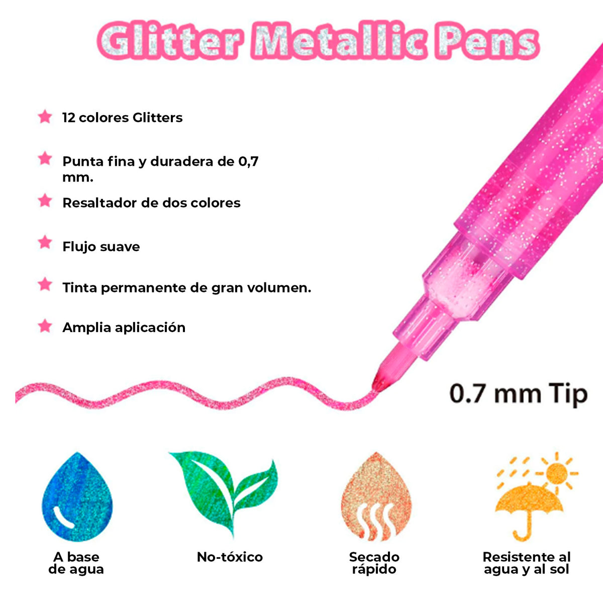 Set Marcadores Glitter Metálicos Ohuhu