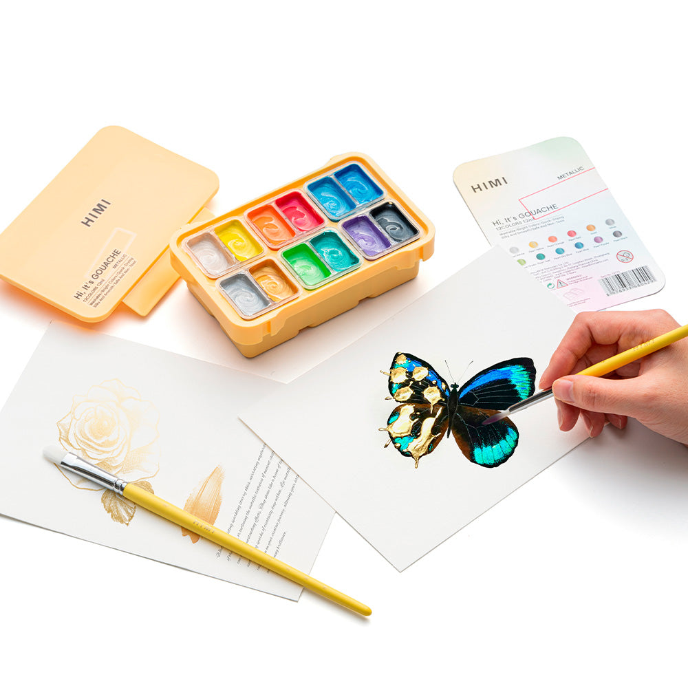 Set Gouache Metalizado Himi 12 Colores