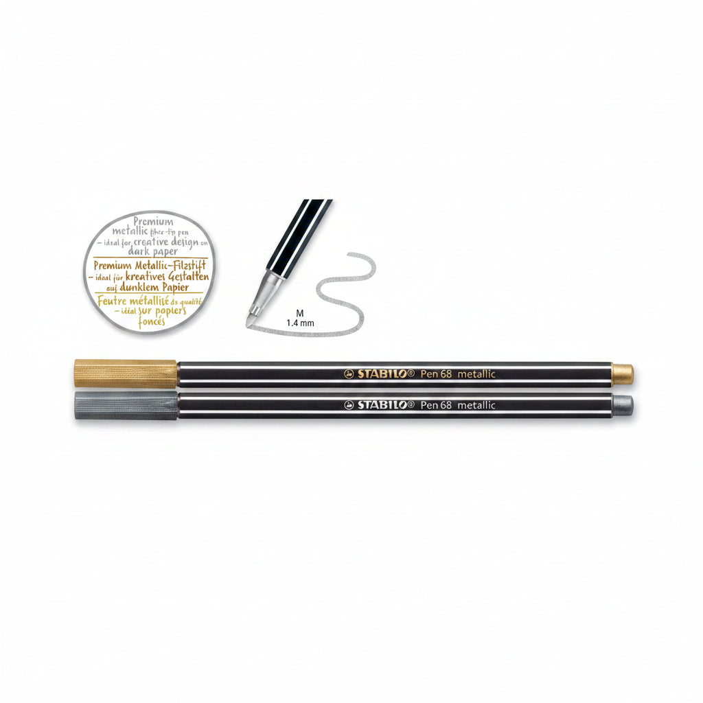 Stabilo Pen 68 Metallic Oro y Plata