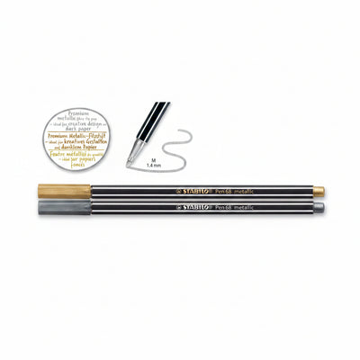 Stabilo Pen 68 Metallic Oro y Plata