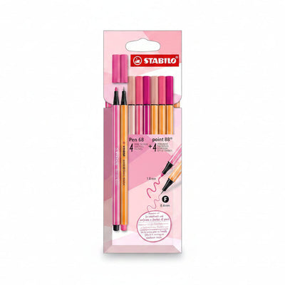 Set Stabilo Shades of Pink 8 Piezas (Point 88 + Pen 68)