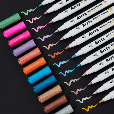 Set Marcadores Metálicos Arrtx 12 Colores