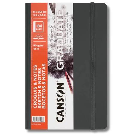 Sketchbook Canson Graduate Croquis Gris Oscuro A5 - Vista 1