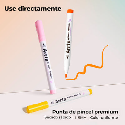 Set Marcadores Acrílicos Arrtx 36 Colores