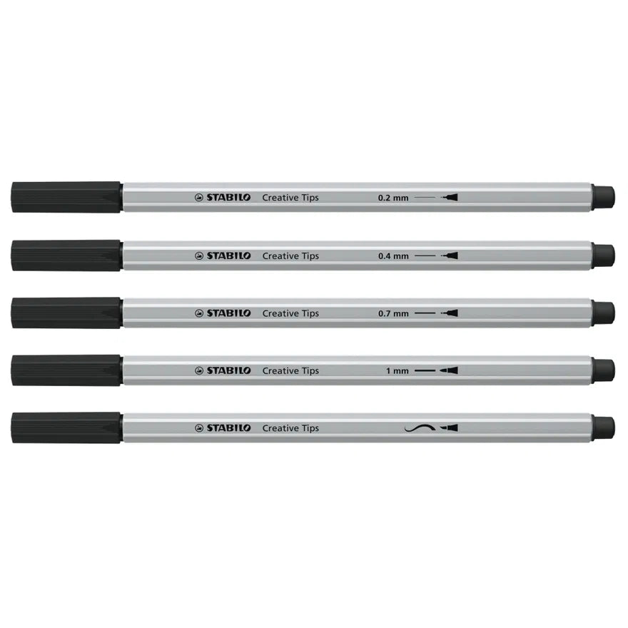 Set Stabilo Creative Tips Negro 5 Puntas