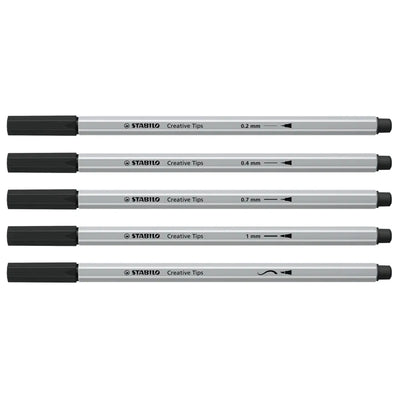 Set Stabilo Creative Tips Negro 5 Puntas