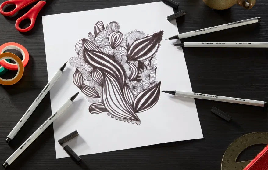 Set Stabilo Creative Tips Negro 5 Puntas