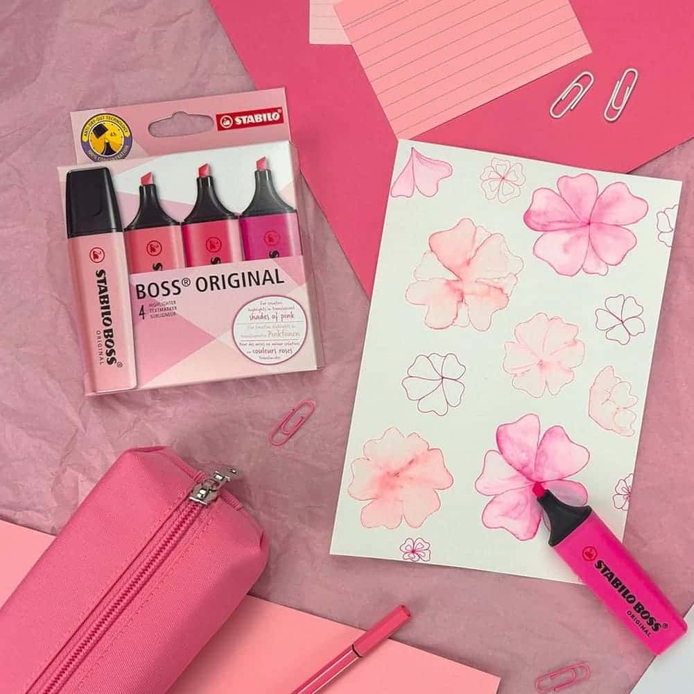 Set Destacadores Stabilo Boss Shades of Pink 4 Colores