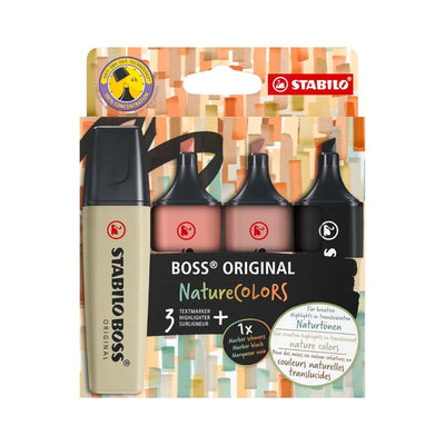 Set Destacadores Stabilo Boss Nature Colors Tierra 4 Colores