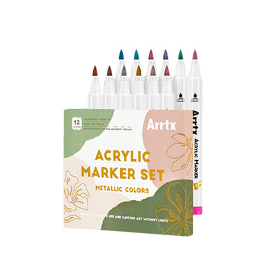 Set Marcadores Metálicos Arrtx 12 Colores