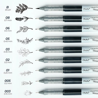 Set Fineliners Ohuhu Kohala 9 grosores