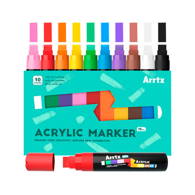 Set Marcadores Acrílicos Arrtx Jumbo 10 Colores 15 mm