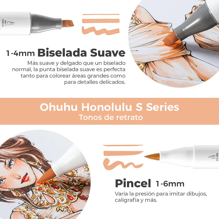 Set Ohuhu Honolulu 6 Tonos Piel