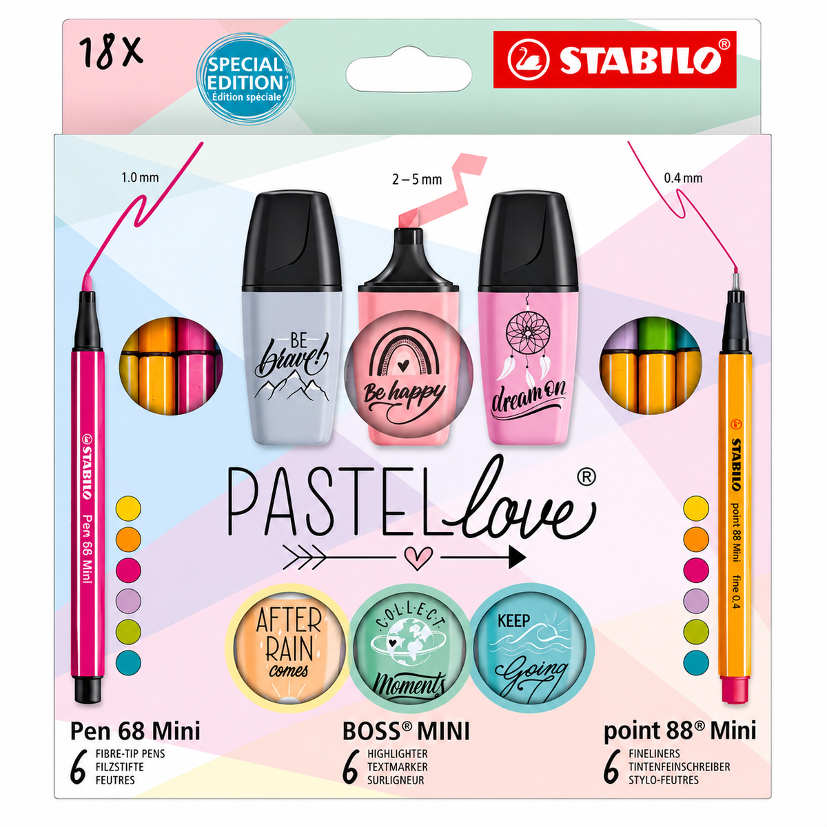 Set Stabilo Pastel Love 18 Colores