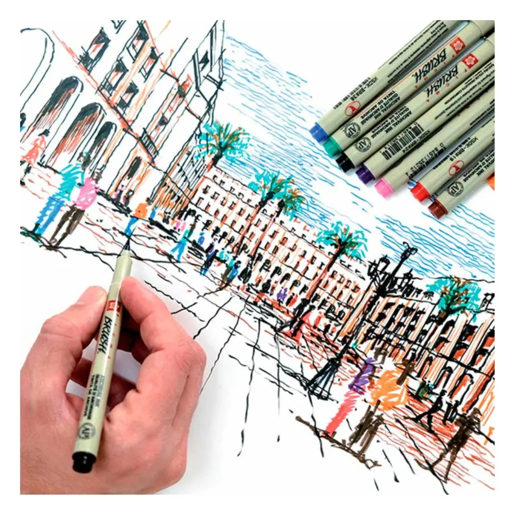 Set Sakura Pigma Micron Brush 8 Colores