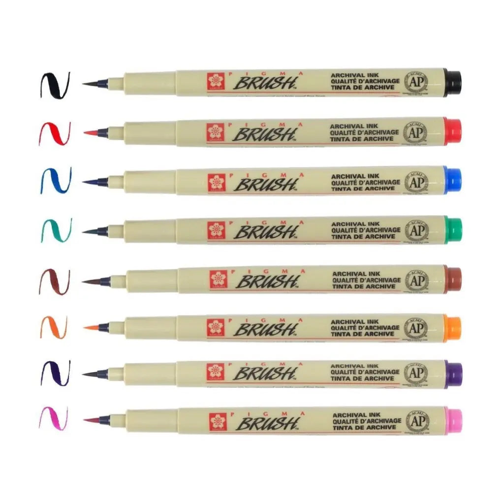 Set Sakura Pigma Micron Brush 8 Colores